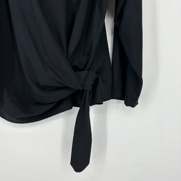 Free People Beach LAX Relaxed Fit Slouchy Long Sleeve Top Black Small - Picture 3 of 9